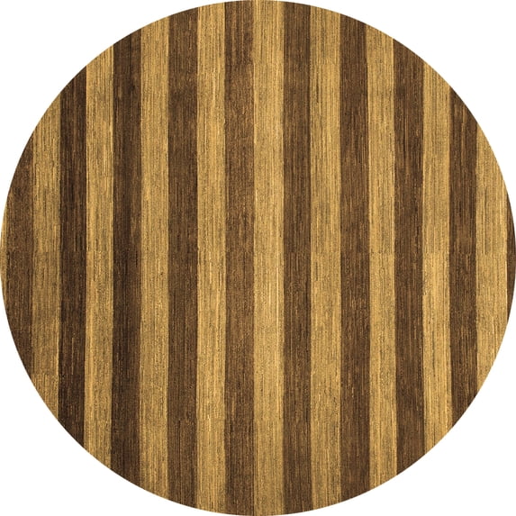 Ahgly Company Indoor Round Abstract Brown Modern Area Rugs, 7' Round
