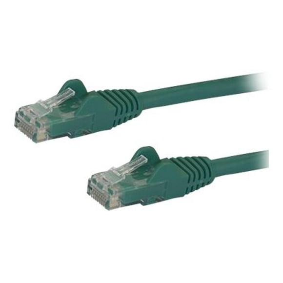StarTech.com 30ft CAT6 Ethernet Cable, 10 Gigabit Snagless RJ45 650MHz 100W PoE Patch Cord, CAT 6 10GbE UTP Network Cable w/Strain Relief, Green, Fluke Tested/Wiring is UL Certified/TIA - Category 6 - 24AWG (N6PATCH30GN) - Patch cable - RJ-45 (M) to RJ-45 (M) - 30 ft - UTP - CAT 6 - molded, snagless - green