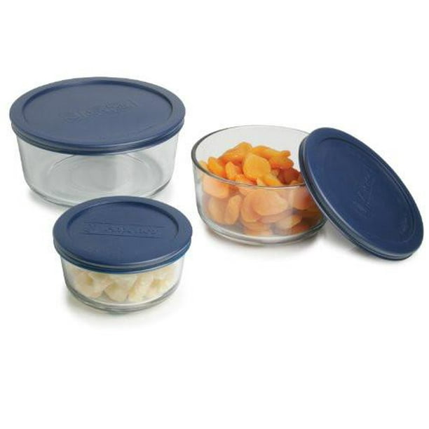 Anchor Hocking Classic Glass Food Storage Containers With Lids Blue 6 Piece Set Com Anchor Hocking Classic Glass Food, Anchor Hocking Classic Glass Food Storage Containers With Lids