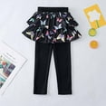 thumbnail image 4 of Trendy Girl's Leggings with Skirt Cotton Kids Clothing Ruffle Tutu Pants Workout Casual Slimming Fall Outfits, Black, 3 Years, 4 of 4