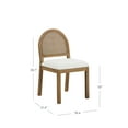 thumbnail image 4 of Nathan James Bailey 19 in. Boucle Dining Chair, Upholstered Side Chair with Natural Woven Rattan Back and Solid Wood Legs, Light Brown, 4 of 8