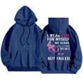 thumbnail image 1 of Cancer Awareness Ladies Long Sleeve Letter Print Hooded Pullover Sweatshirt for Everyday Comfort Support, 1 of 8