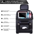 thumbnail image 5 of PULLIMORE Car Backseat Organizer with Foldable Tablet Holder, PU Leather Car Storage Protectors Seat Kick Mats Cup Holder Car Universal Use Covers (Black), 5 of 10