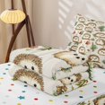 thumbnail image 5 of Homewish Cute Hedgehog Animals Zipper Full Size Comforter Sets with Fitted Sheet and 2 Pillowcases,Cartoon Mushroom Fungus Plant Zipper Bedding Set For Girls Kids,Reversible,4-Piece, 5 of 7
