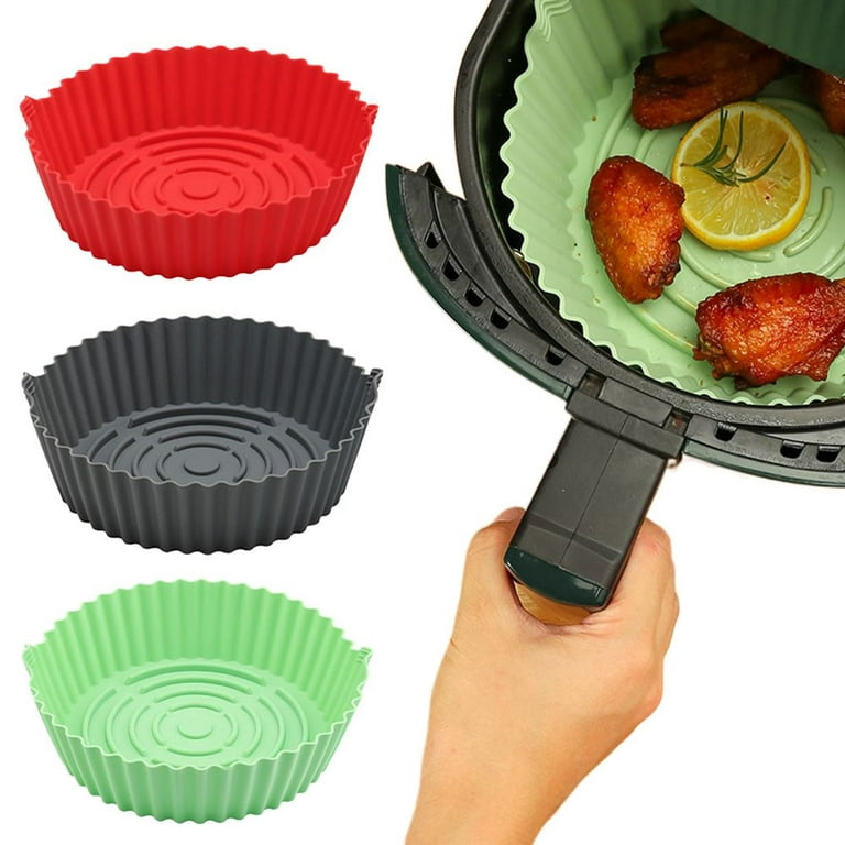Soft Cooking Baking Tray For Air Fryer Silicone Pot Reusable Baking Basket