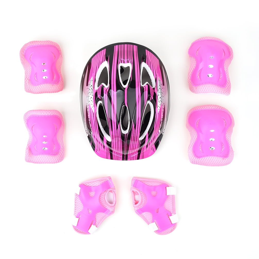 Set of 7 Kids Helmet and Knee Pads Girls Kids Safety Helmet & Knee