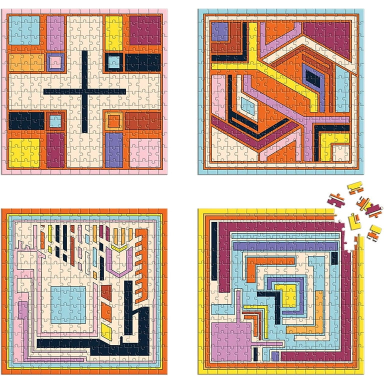 ■ Details of Frank Lloyd Wright Frank Lloyd Wright Textile Blocks Set of 4 Puzzles (Jigsaw