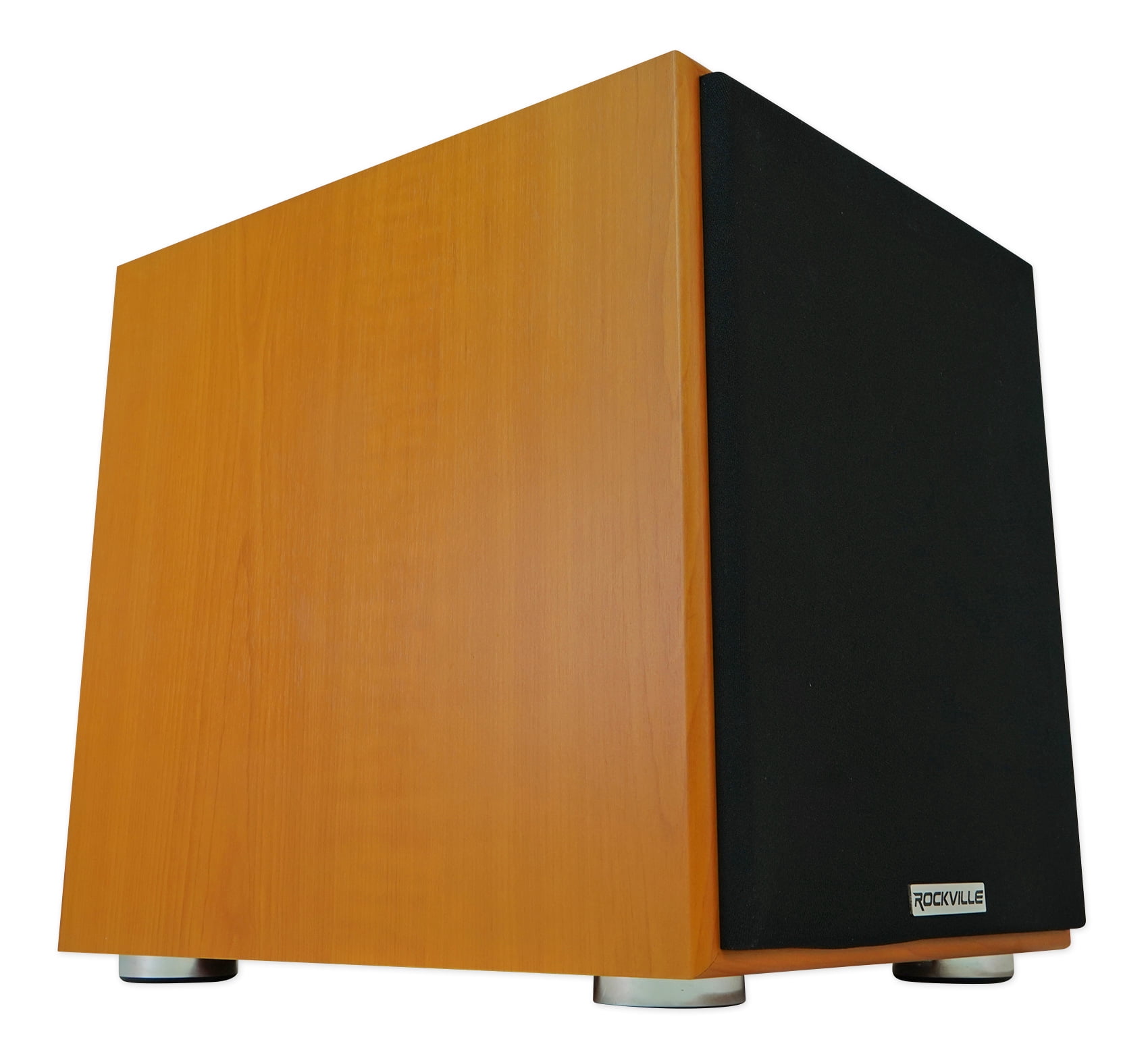 Rockville Bluetooth Home Receiver+(4) 6.5" Wood Bookshelf Speakers+8" Subwoofer + Rockville R14GSBR100 Red/Blk 14 Gauge 100' Ft. Mini Spool Car Audio Speaker Wire