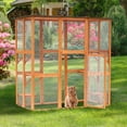 thumbnail image 2 of PawHut Large Wooden Outdoor Cat Enclosure Cage Orange, 2 of 10