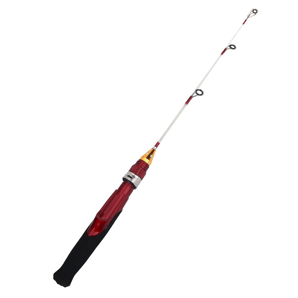 Portable 24'' Ice Fishing Rod Carbon Coated Spinning Ice Fishing Pole Shrimp Rod 