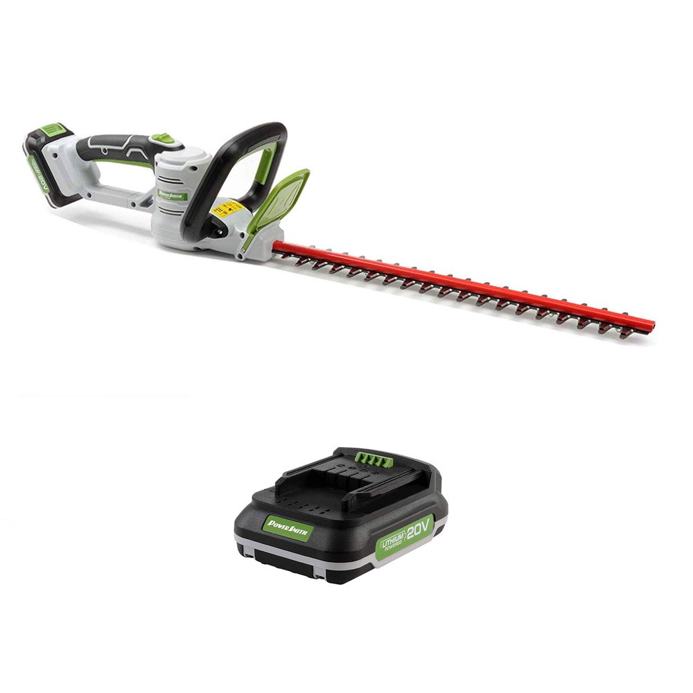 PowerSmith 18 Inch Cordless Electric Hedge Trimmer + 20V Battery