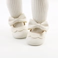 thumbnail image 1 of Mialoley First Walker BowKnot Solid Soft Sole Shoes Newborn Girls Princess Shoes, 1 of 10