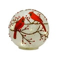 thumbnail image 2 of LED Frosted Cardinal Orb with Berry Branch Design (Set of 3), 2 of 2