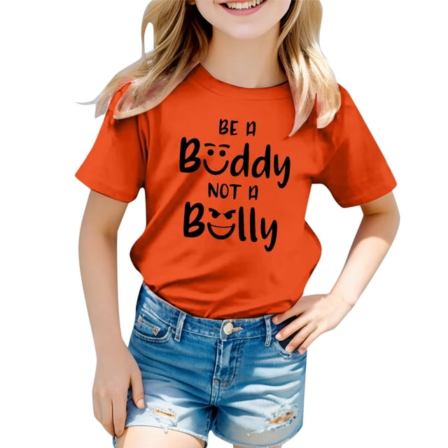 Chemises pour Filles, Mode Décontractée, Respirantes, Imprimées, Orange, 2 Ans-3 Ans