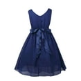 thumbnail image 3 of Sinleey Kids Girls Sleeveless Chiffon Wedding Bridesmaid Dresses Formal Party Dance Proms Ball Gown Navy Blue 8, 3 of 4