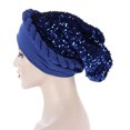 thumbnail image 5 of SPRING PARK Chemo Cancer Head Hat Cap Ethnic Shiny Sequins Twisted Braid Hair Cover Wrap Turban Headwear, 5 of 6