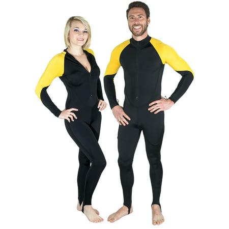 Storm Yellow and Black Lycra Dive Skin for Scuba, Snorkeling and Water