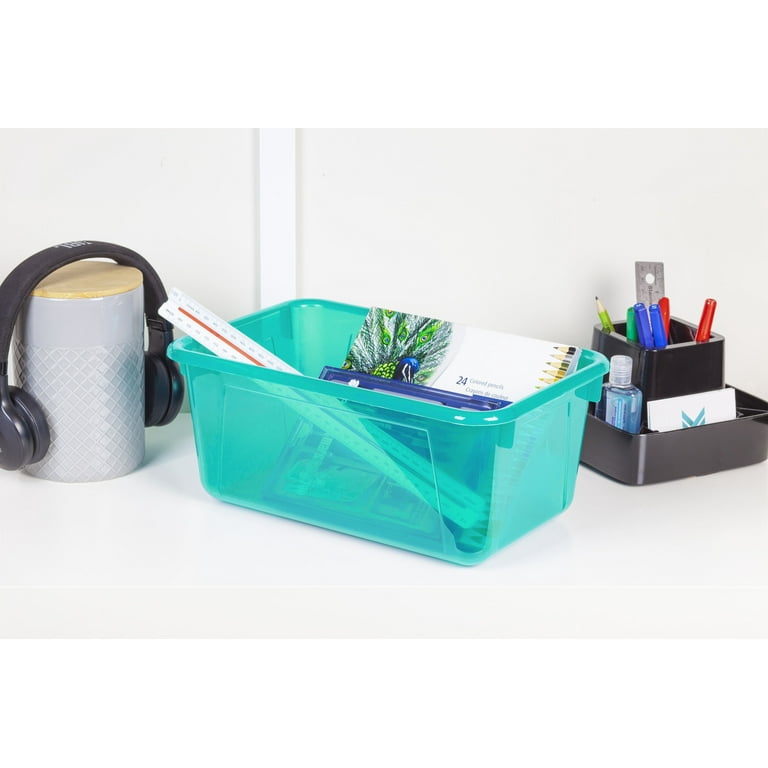 Pen+Gear Plastic Small Cubby Bin, Craft and Hobby Storage, Tint Green,  5-Pack 