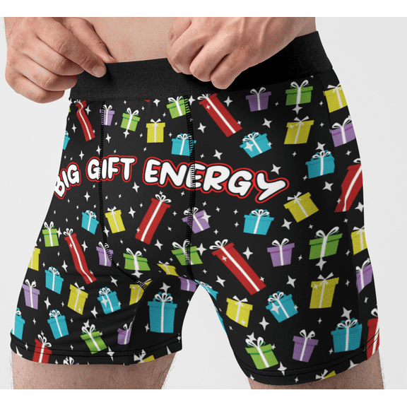 Mens Big Gift Energy Funny Boxer Briefs Underwear Christmas Xmas Novelty Gift