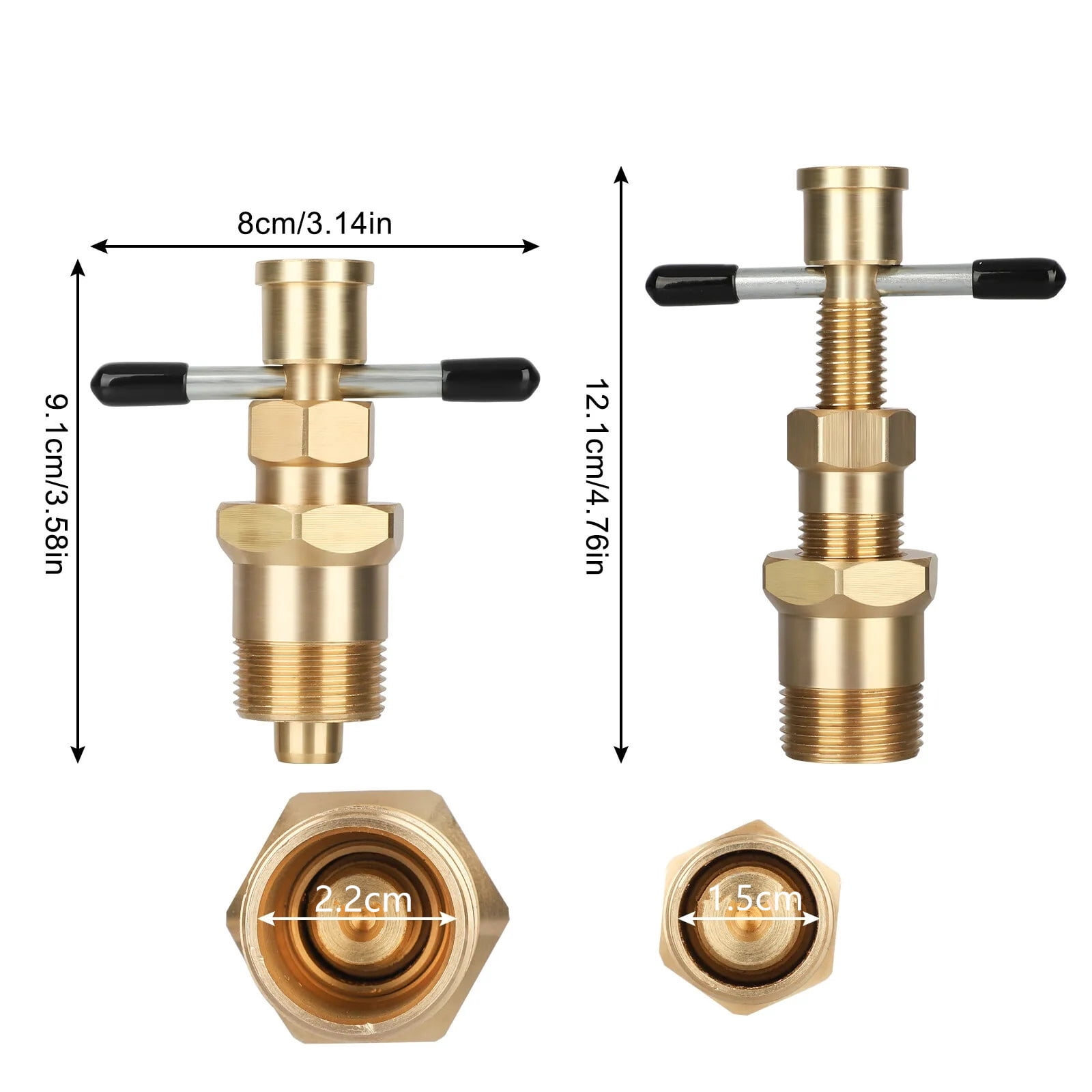 Durable Brass Olive Remover High Strength, Corrosion-Resistant Tool for HVAC Pipes for 22mm & 15mm
