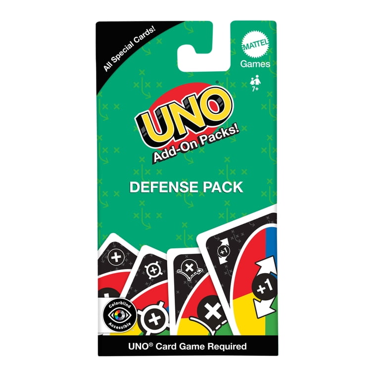 UNO Add-on Packs Card Game Defense Pack for Kids, Family Nights