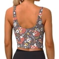 thumbnail image 4 of Goofa Foxes Printed Sports Bras for Women, High Impact Running Bra Workout Crop Tank Tops Longline Sports Bra Push up-Large, 4 of 9