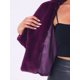 thumbnail image 5 of Chaqueta corta de pelaje sintético esponjoso de manga larga con cuello de muesca para mujer INSPIRE CHIC XS en púrpura uva, 5 of 6