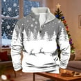 thumbnail image 1 of Ceisia Warm Fleece-Lined Mens Loose Fit Christmas Print Half-Zip Stand Collar Sweatshirt Gifts, 1 of 6