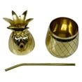 thumbnail image 2 of Oakland Living PINEAPPLE-GD 16 oz Pineapple Tumbler Shaker Mug with Straw Handcrafted with Rubber Tight Seal, Brass Gold, 2 of 4