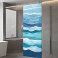 thumbnail image 3 of Summer Coastal Window Privacy Film Abstract Ocean Wave Blue Teal Stripes Decorative Glass Window Film UV Blocking Static Cling Non-Adhesive Sticker Covering for Home Door 23.6 x 59 inches, 3 of 7