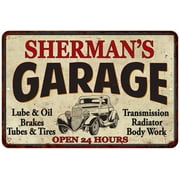 SHERMAN'S Garage Man Cave Metal Sign Decor 8x12 208120014396
