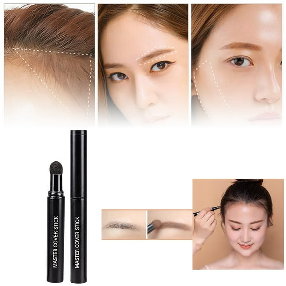 Barra correctora para la raíz del cabello, barra de polvo para la línea del cabello, para cabello fino y caída del cabello, corrector instantáneo en polvo para la línea del cabello y de larga duración