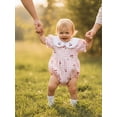 thumbnail image 6 of Cenuakty Baby 3M 6M 12M 18M Girls Romper, Short Sleeve Doll Collar Plaid Cherry Print Infant Bodysuit Summer Clothes, 6 of 9