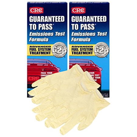CRC Guaranteed To Pass Emissions Test Formula (12 oz) Bundle with Latex Gloves (6 (Best Way To Pass Emissions Test)