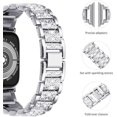 thumbnail image 4 of Correa plateada brillante compatible con Apple Watch de 42 mm, 44 mm, 45 mm y 49 mm, adecuada para iWatch Series 8/7/6/5/4/3/2/1/SE (2022/2020), correa de repuesto para pulsera de cristal brillante p, 4 of 5