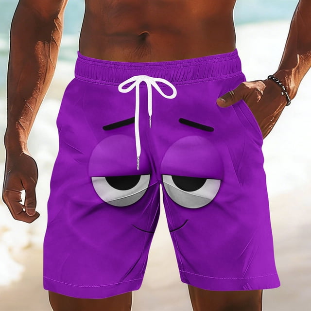 Ceisia Men's Quick Dry Swim Trunks with Pockets Elastic Waist Drawstring Mesh Lining Beach Shorts Gifts for Father