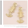 thumbnail image 3 of AURARMLET 1Par Pendientes De Aleación Dorados Fish Bone Para Uso Diario Y Vacaciones, 3 of 7