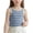 Blue, variant on Girls Cropped Tanks - Crew Neck Crop Tank Tops for Girls Casual Striped Print Lightweight Sleeveless Crop Tops Black 9-10 Years