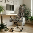thumbnail image 3 of Renewold Deer Camo Hunting Forest Grey Office Chair Cover Universal Rotating Boss Chair Cover Printed Desk Chair Protector Stretch Fabric Cover with Elastic Bottom, L, 3 of 7