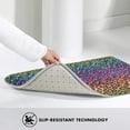 Bathroom Rugs Non Slip Washable Rainbow Bright colorful leopard Water