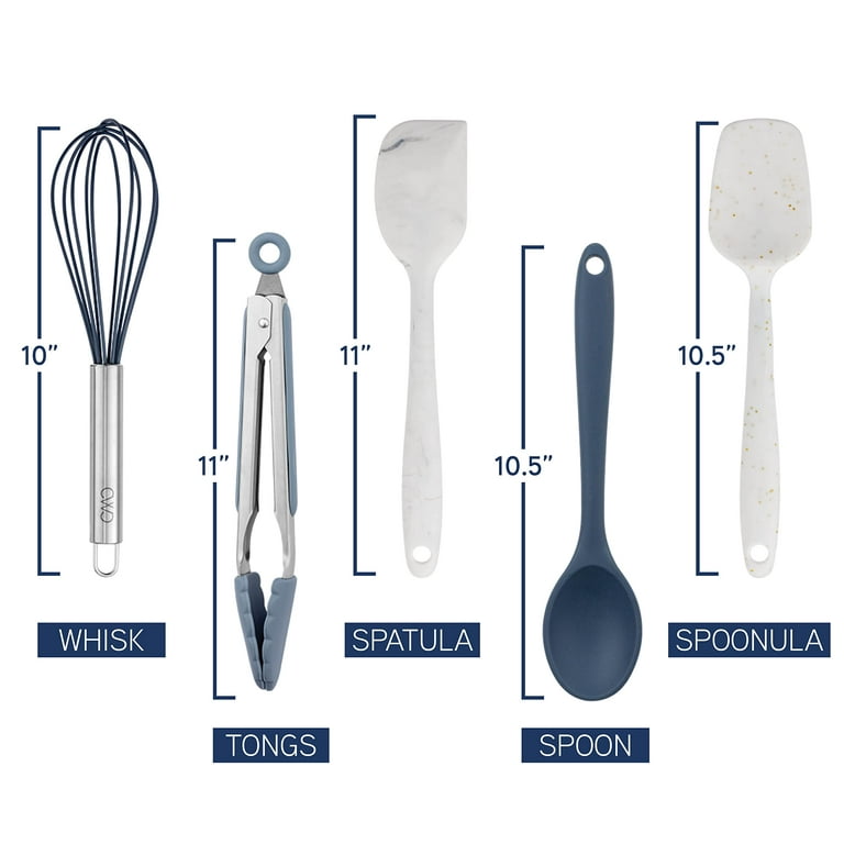 Art & Cook Mini Kitchen Utensils 10.5 Silicone Spatula 10.5 Spoon 1 mini  wisck