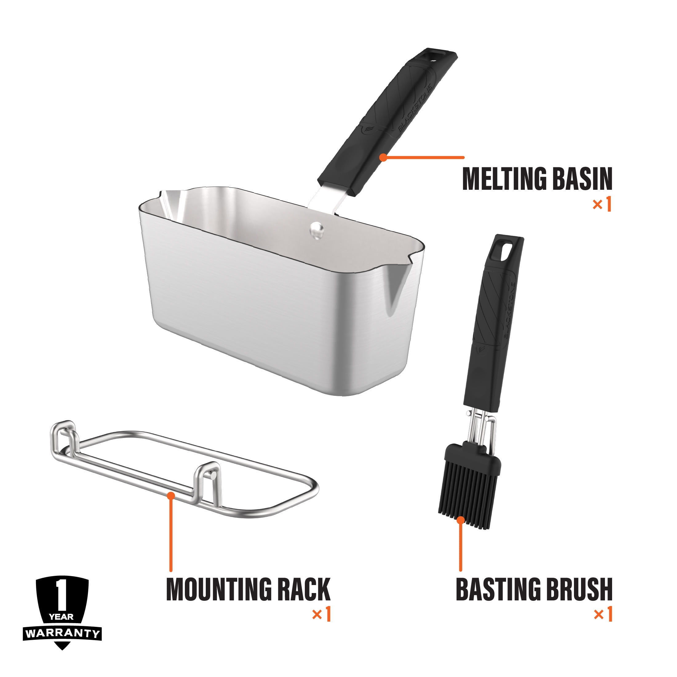Blackstone Griddle Top Basting Pot with Wire Rack and Basting Brush