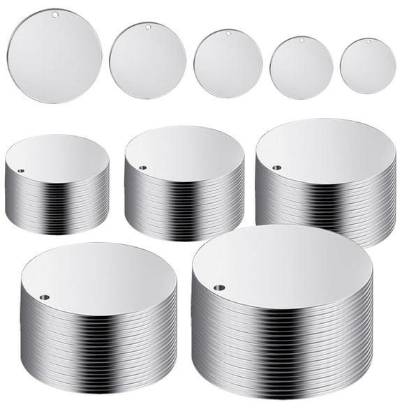 100x/Set Stainless Steel Blank Tagged Engraving Blanks Stamping Blanks with Hole