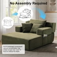 thumbnail image 4 of LLappuil Chaise Lounge Chair Indoor, Corduroy Boneless Sofa Bed with Cup Holder, Deep Seat Sleeper Couch Reading Chairs, Cloud Sofas Couches for Living Room, No Assembly Required Green, 4 of 7