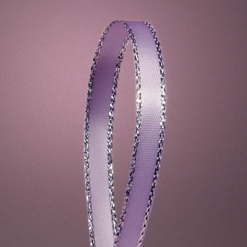 Lavender Satin Ribbon with Silver Border, 1/4" X 50Yd, 1/4" X 50yd ...