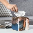 thumbnail image 6 of Picia Playful Cat Pattern Tissue Box Cover,PVC Leather Square Holder,Tissue Box Holder with Magnetic Bottom,Facial Paper Organizer Dispenser-5.2"X5.2"X5.2", 6 of 8