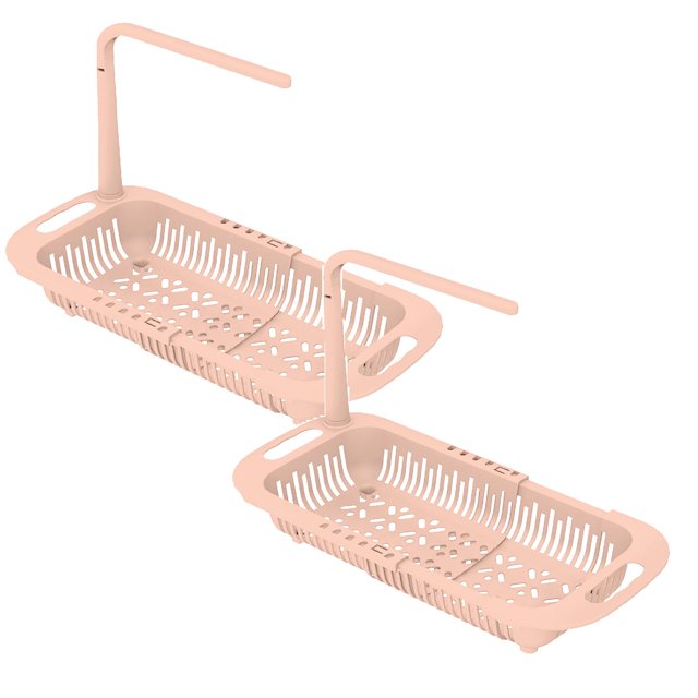 Oleegame 2 Pcs Porte-Savon de Douche avec Crochet Réglable pour s'Adapter à Toute Taille d'Évier Grande Capacité Rangement Rétractable Porte-Serviettes Rose