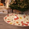 thumbnail image 5 of Xecao Cute Foxes Pattern Christmas Tree Skirt Round Xmas Tree Mat Base Cover for Holiday Home Decorations-48", 5 of 6