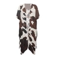 thumbnail image 4 of Xoenoiee Brown Cow Pattern Kimonos for Women Lightweight Swimsuit Coverup Boho Beach Cover Ups Swimwear Summer Cardigan Casual Blouse Tops, 4 of 7