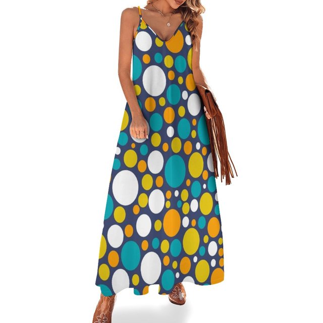 Vestido sin mangas con burbujas de colores de los años 60, vestido de mujer, vestidos para mujer